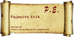 Pajevits Erik névjegykártya